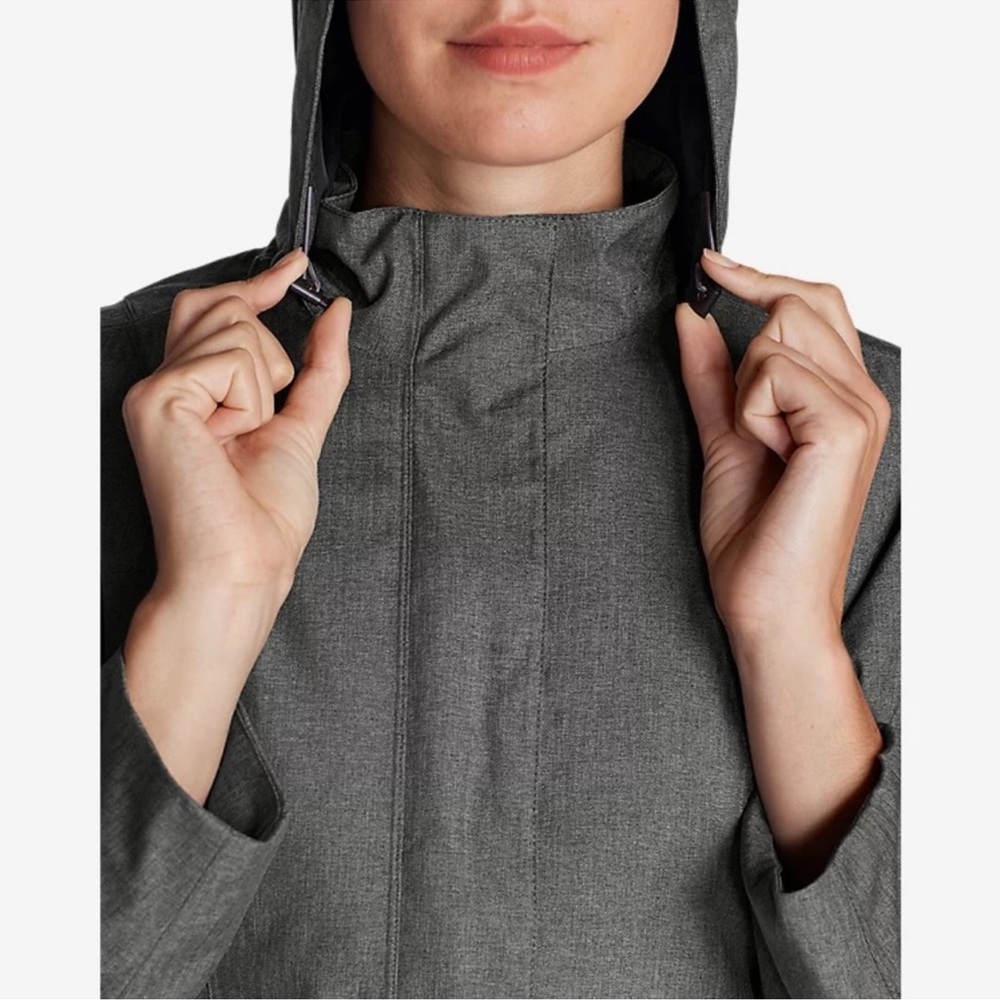 Eddie Bauer Women's Girl on the Go Insulated Waterproof Trench Coat - Gray MP - Picture 4 of 15